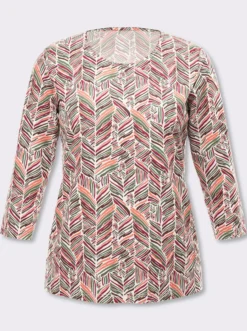 3/4-Arm-Shirt mit Zickzack-Muster