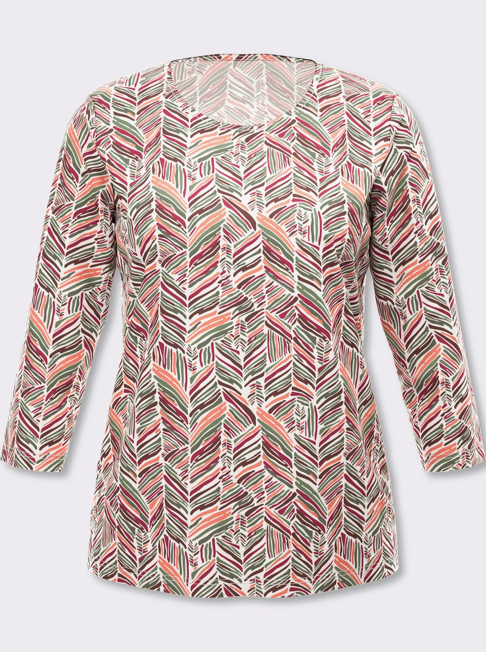 3/4-Arm-Shirt mit Zickzack-Muster