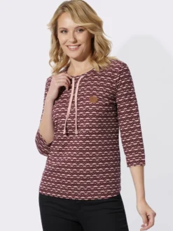 3/4-Arm-Shirt mit Zickzack-Muster