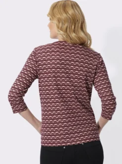 3/4-Arm-Shirt mit Zickzack-Muster