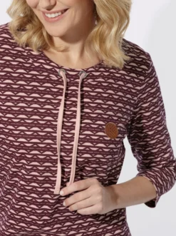 3/4-Arm-Shirt mit Zickzack-Muster