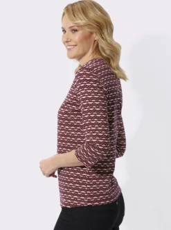 3/4-Arm-Shirt mit Zickzack-Muster