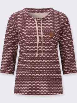 3/4-Arm-Shirt mit Zickzack-Muster