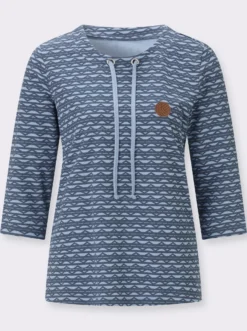 3/4-Arm-Shirt mit Zickzack-Muster