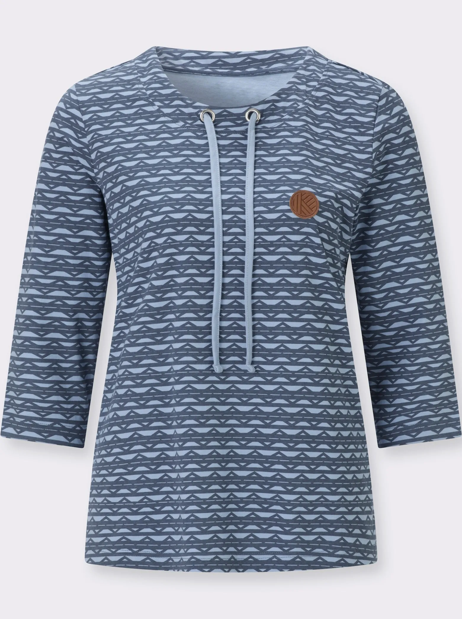 3/4-Arm-Shirt mit Zickzack-Muster
