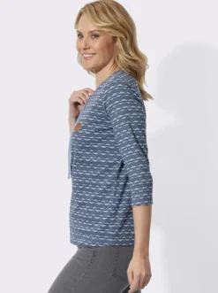 3/4-Arm-Shirt mit Zickzack-Muster
