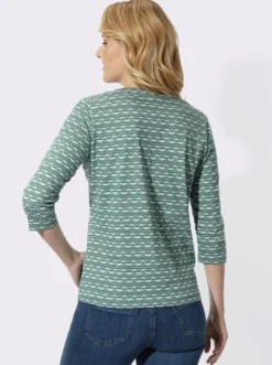 3/4-Arm-Shirt mit Zickzack-Muster