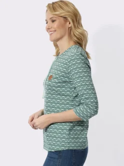 3/4-Arm-Shirt mit Zickzack-Muster
