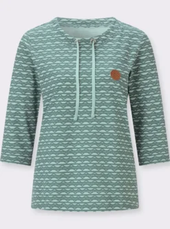 3/4-Arm-Shirt mit Zickzack-Muster