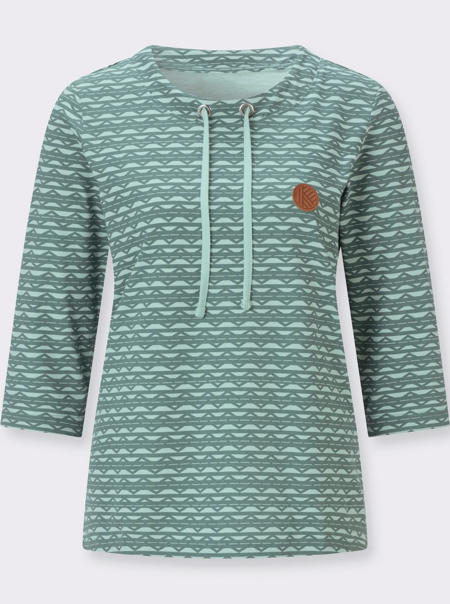 3/4-Arm-Shirt mit Zickzack-Muster