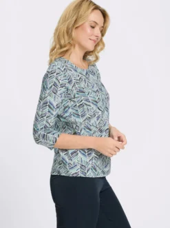3/4-Arm-Shirt mit Zickzack-Muster