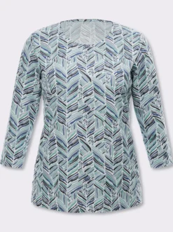 3/4-Arm-Shirt mit Zickzack-Muster