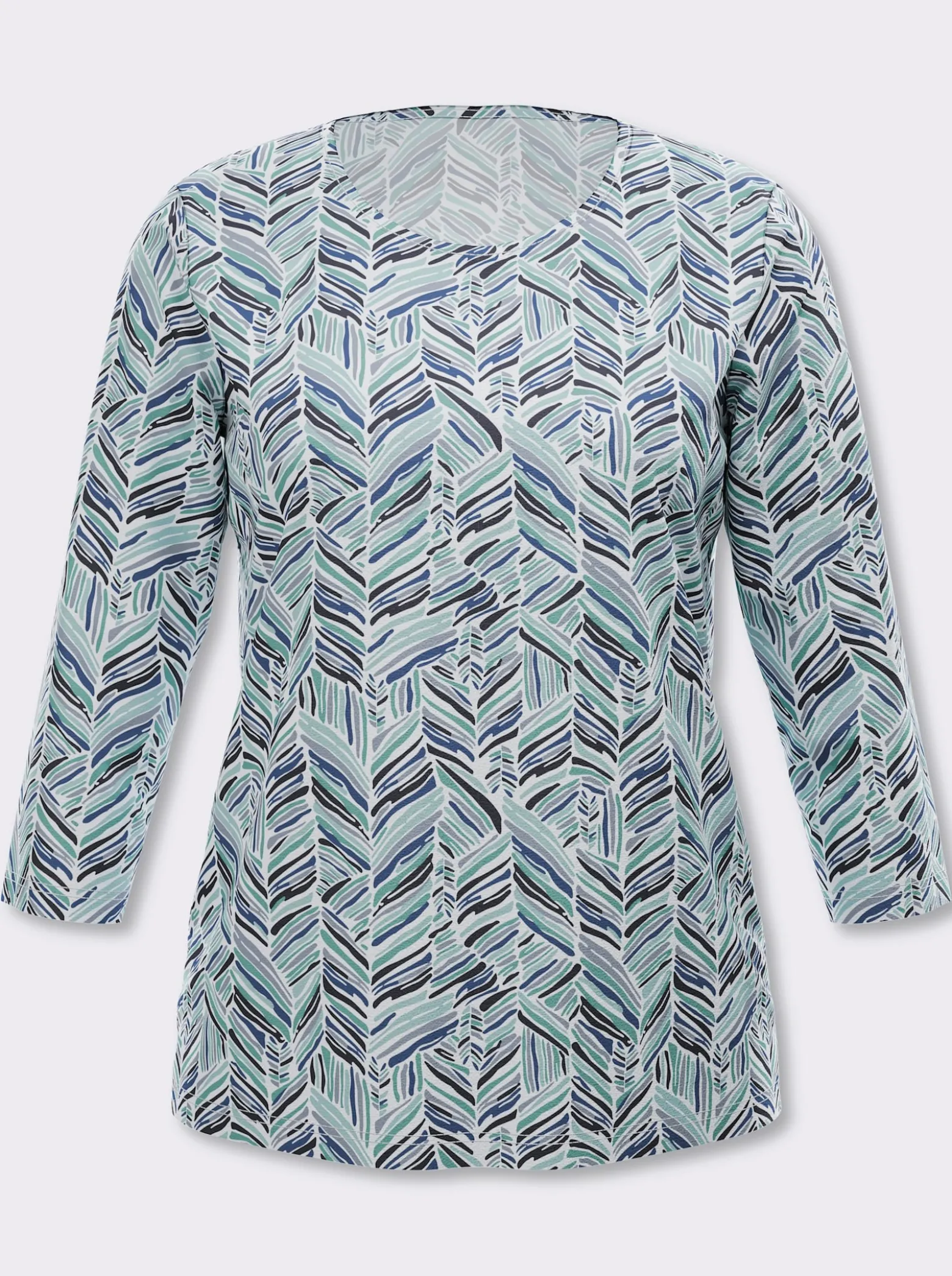 3/4-Arm-Shirt mit Zickzack-Muster