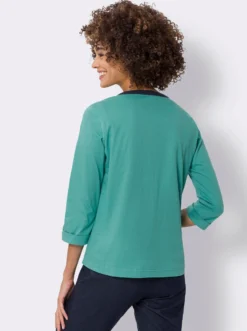 3/4-Arm-Shirt mit Zierreißverschlüssen