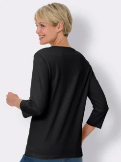 3/4-Arm-Shirt mit Ziersteinchen