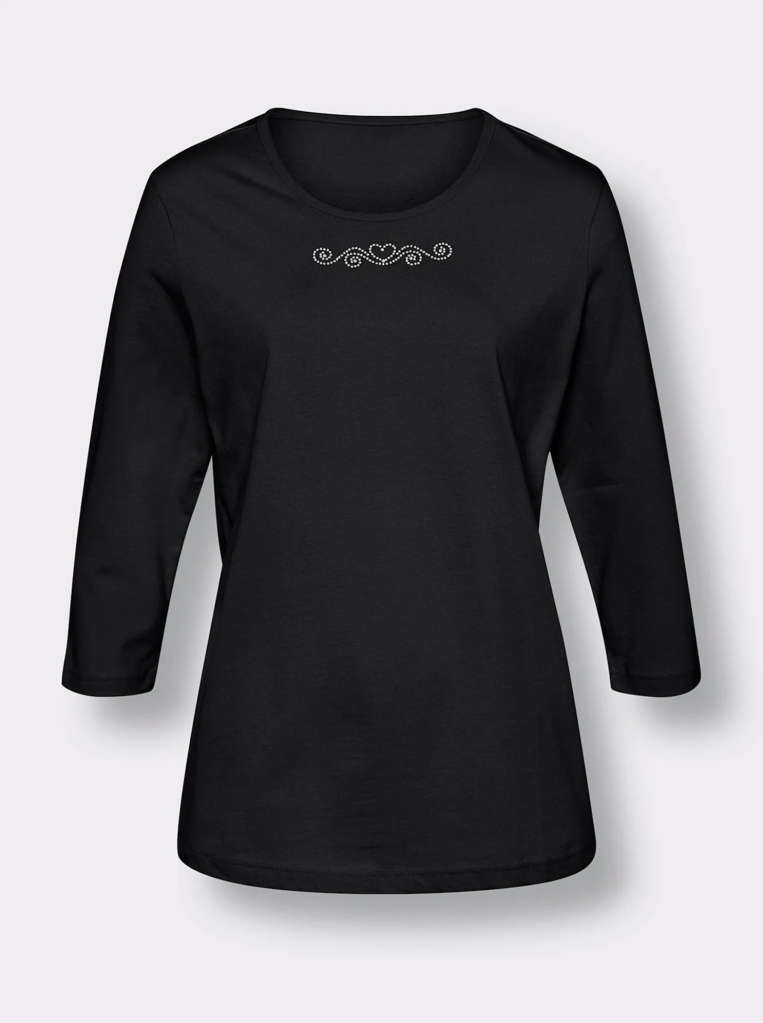 3/4-Arm-Shirt mit Ziersteinchen