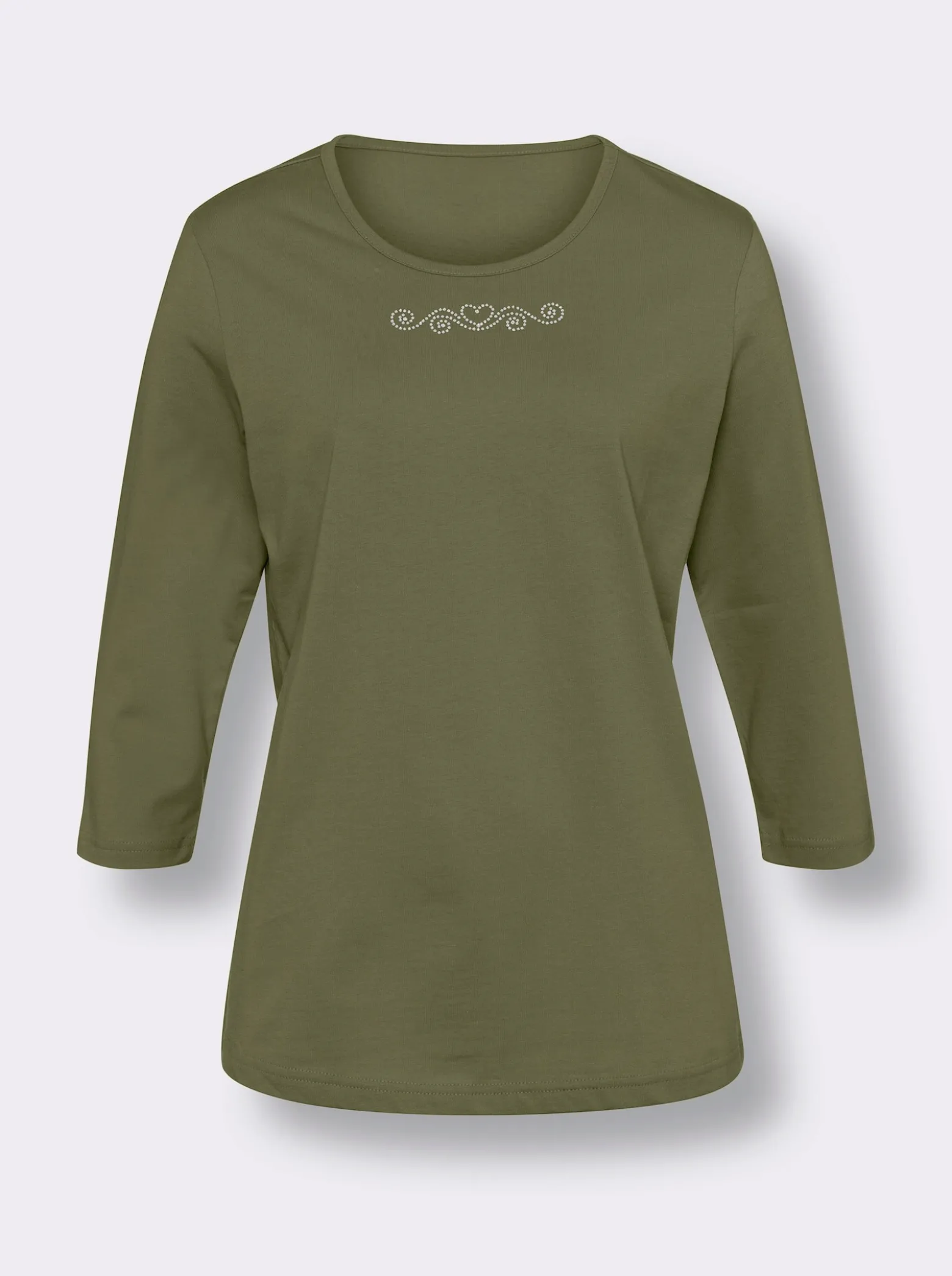 3/4-Arm-Shirt mit Ziersteinchen