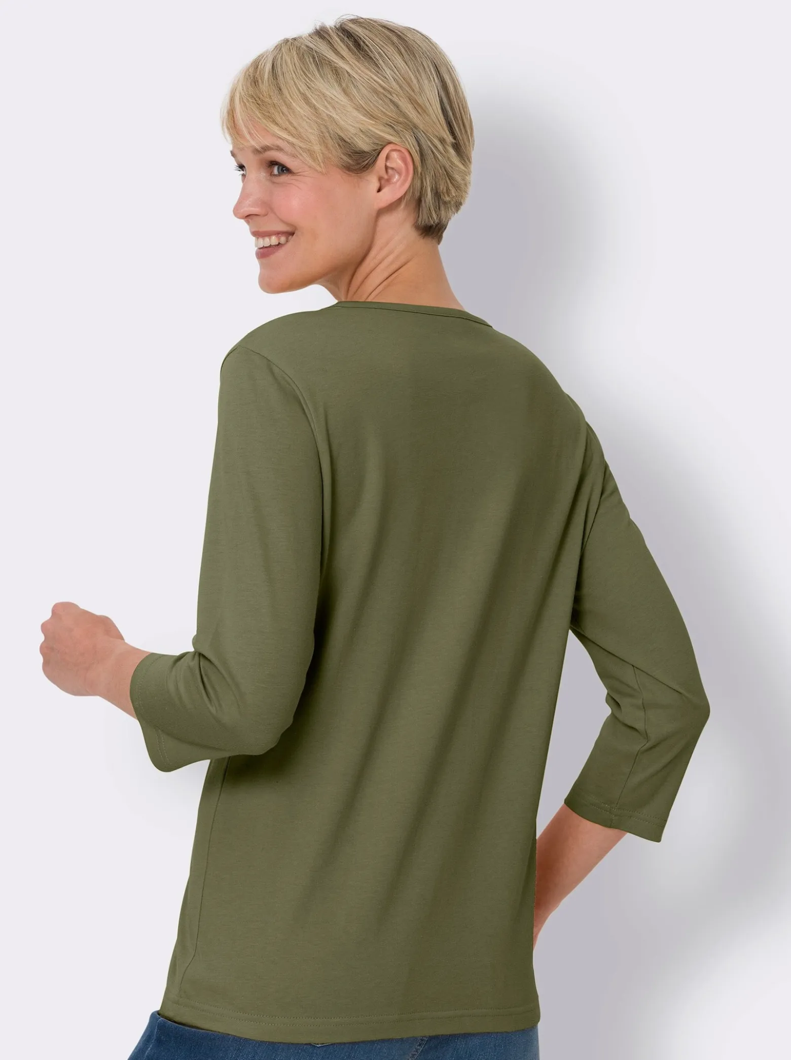 3/4-Arm-Shirt mit Ziersteinchen