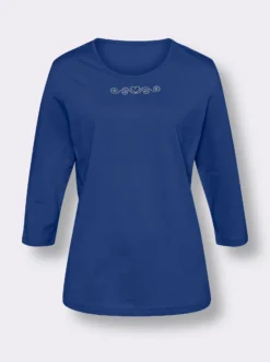 3/4-Arm-Shirt mit Ziersteinchen