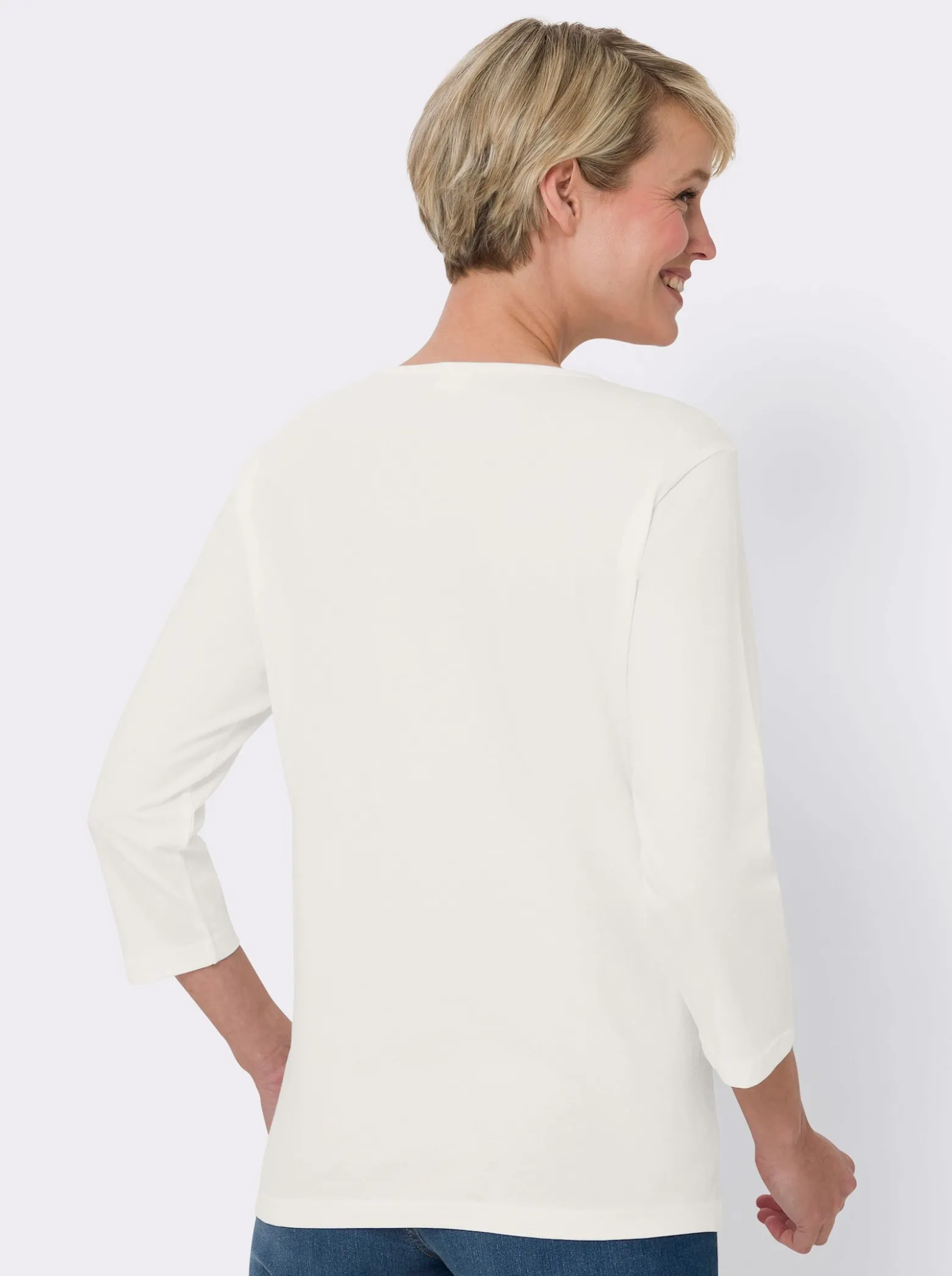 3/4-Arm-Shirt mit Ziersteinchen