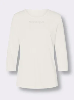 3/4-Arm-Shirt mit Ziersteinchen