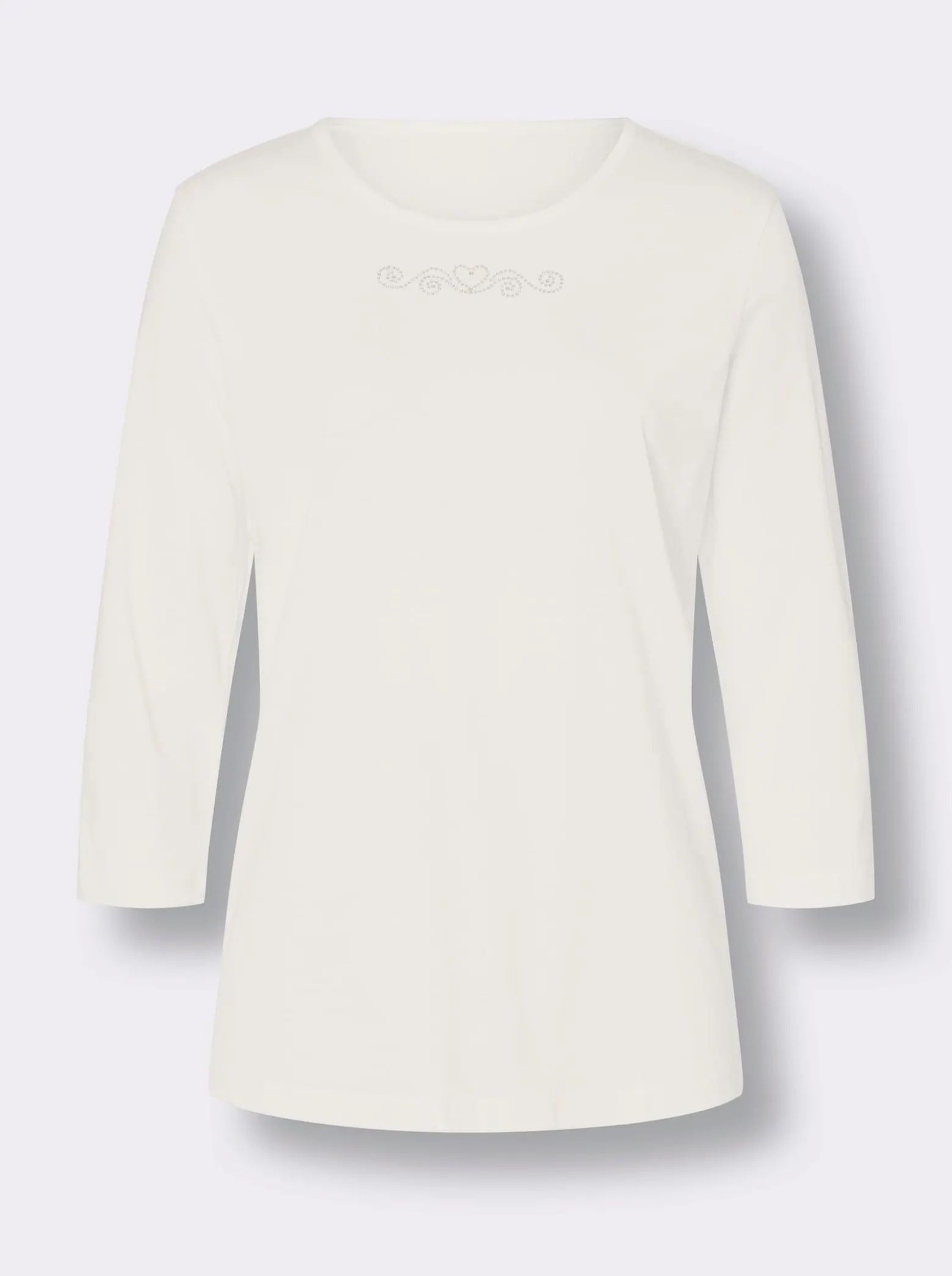 3/4-Arm-Shirt mit Ziersteinchen