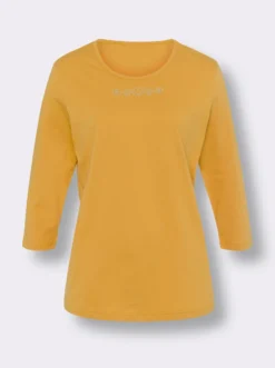 3/4-Arm-Shirt mit Ziersteinchen