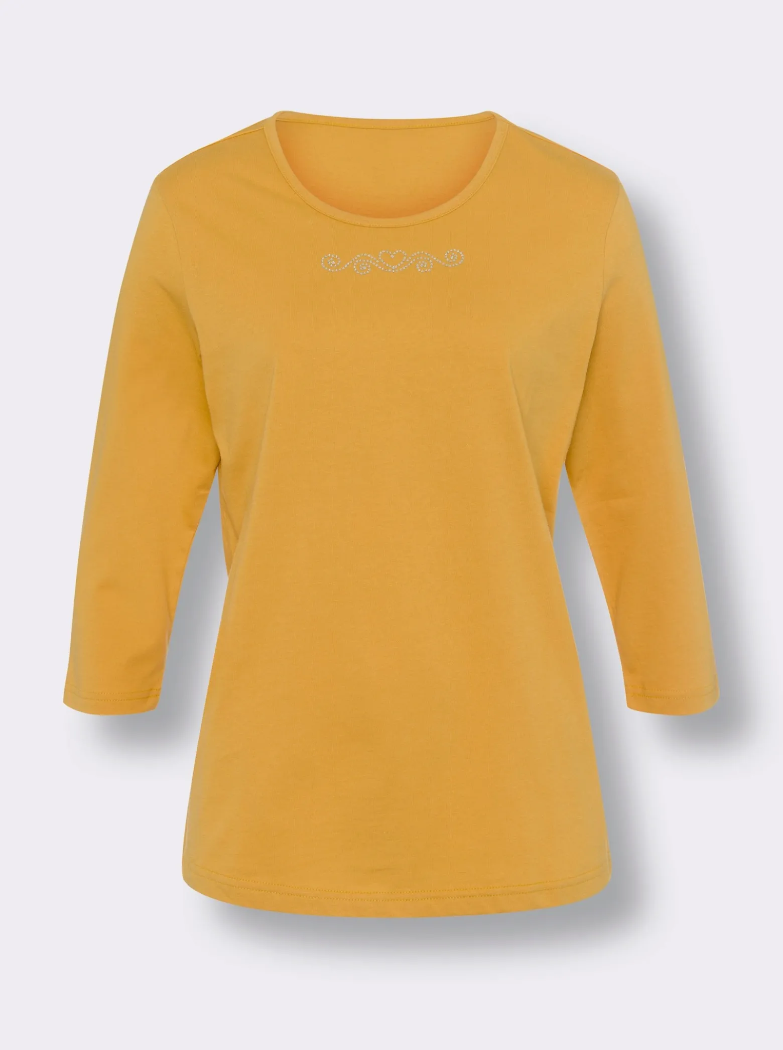 3/4-Arm-Shirt mit Ziersteinchen