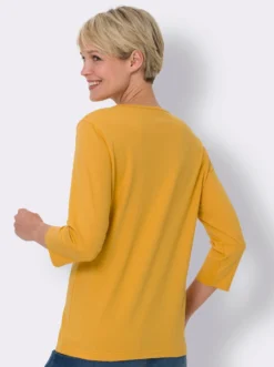 3/4-Arm-Shirt mit Ziersteinchen