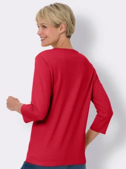 3/4-Arm-Shirt mit Ziersteinchen