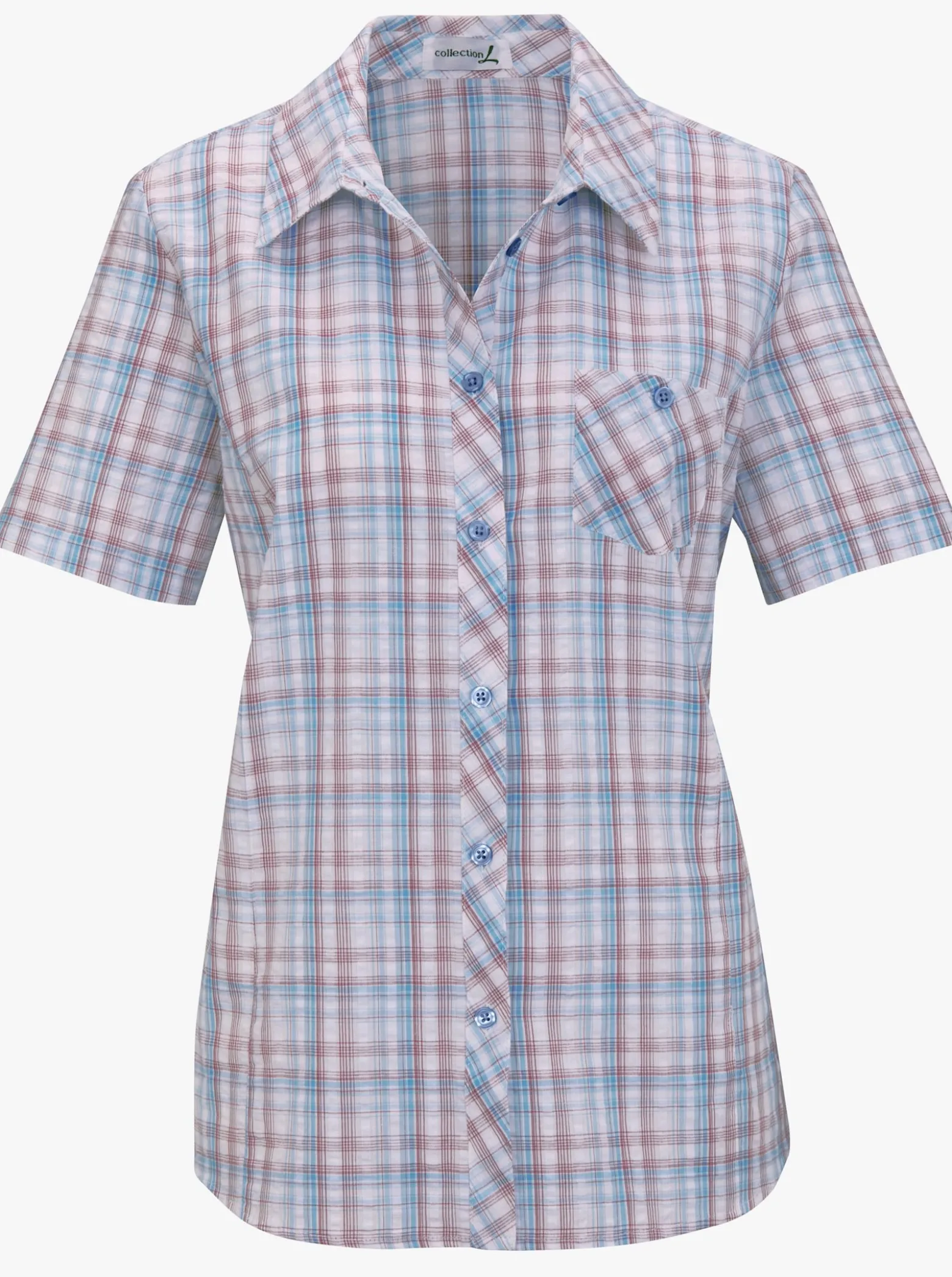 Baumwollbluse aus Seersucker