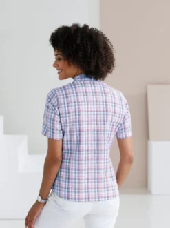 Baumwollbluse aus Seersucker