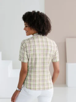 Baumwollbluse aus Seersucker