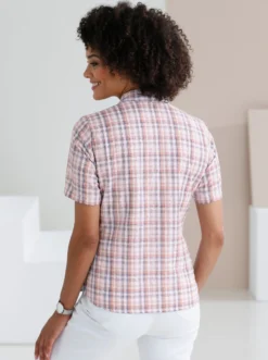 Baumwollbluse aus Seersucker