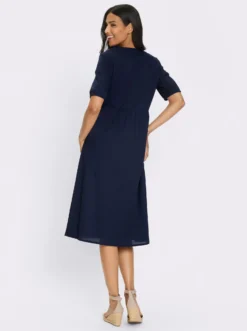 Baumwollkleid mit durchgehender Knopfleiste