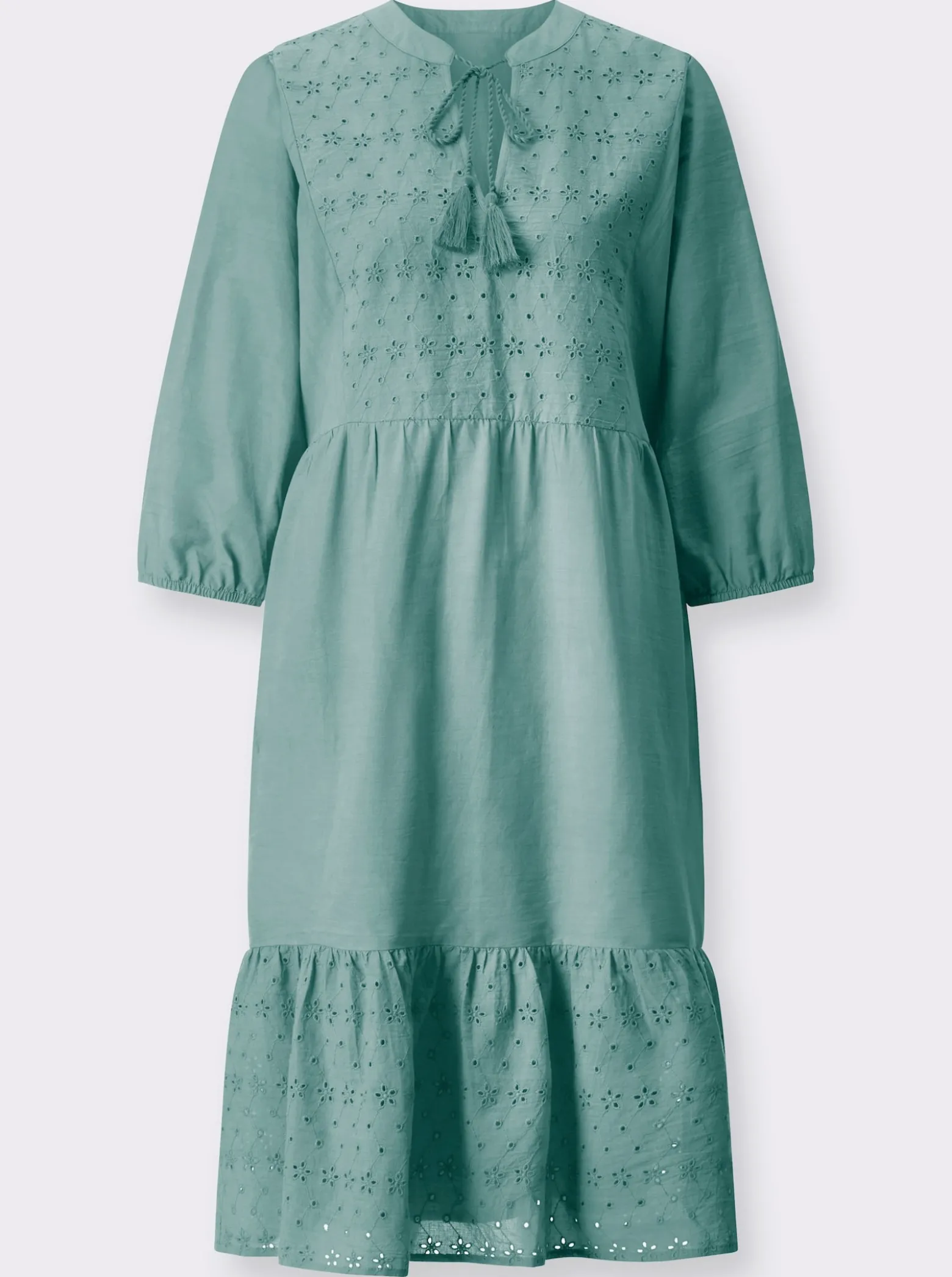 Baumwollkleid mit Lochstickerei