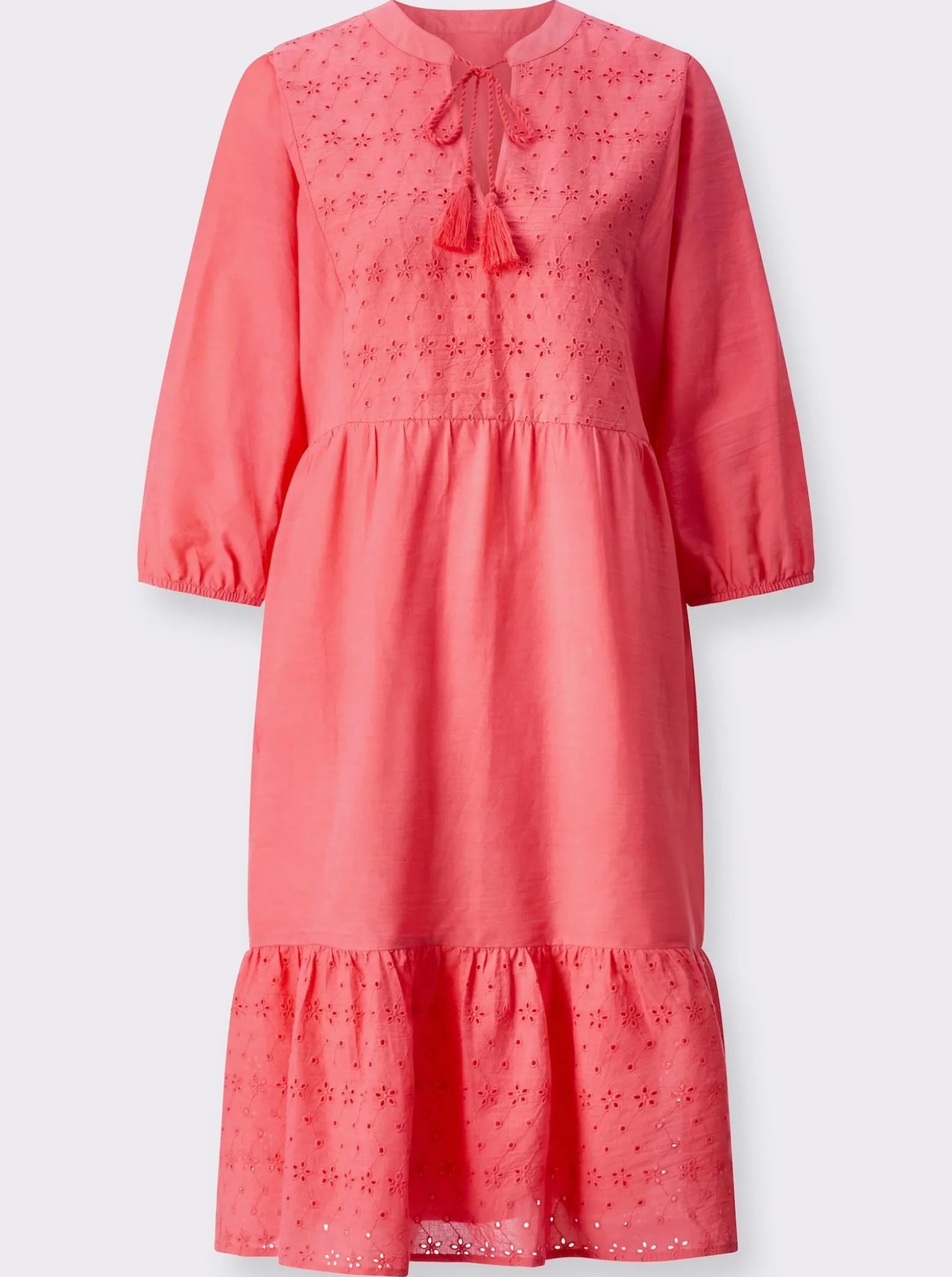 Baumwollkleid mit Lochstickerei