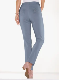 Bengalinhose mit Schmetterlings-Stickerei