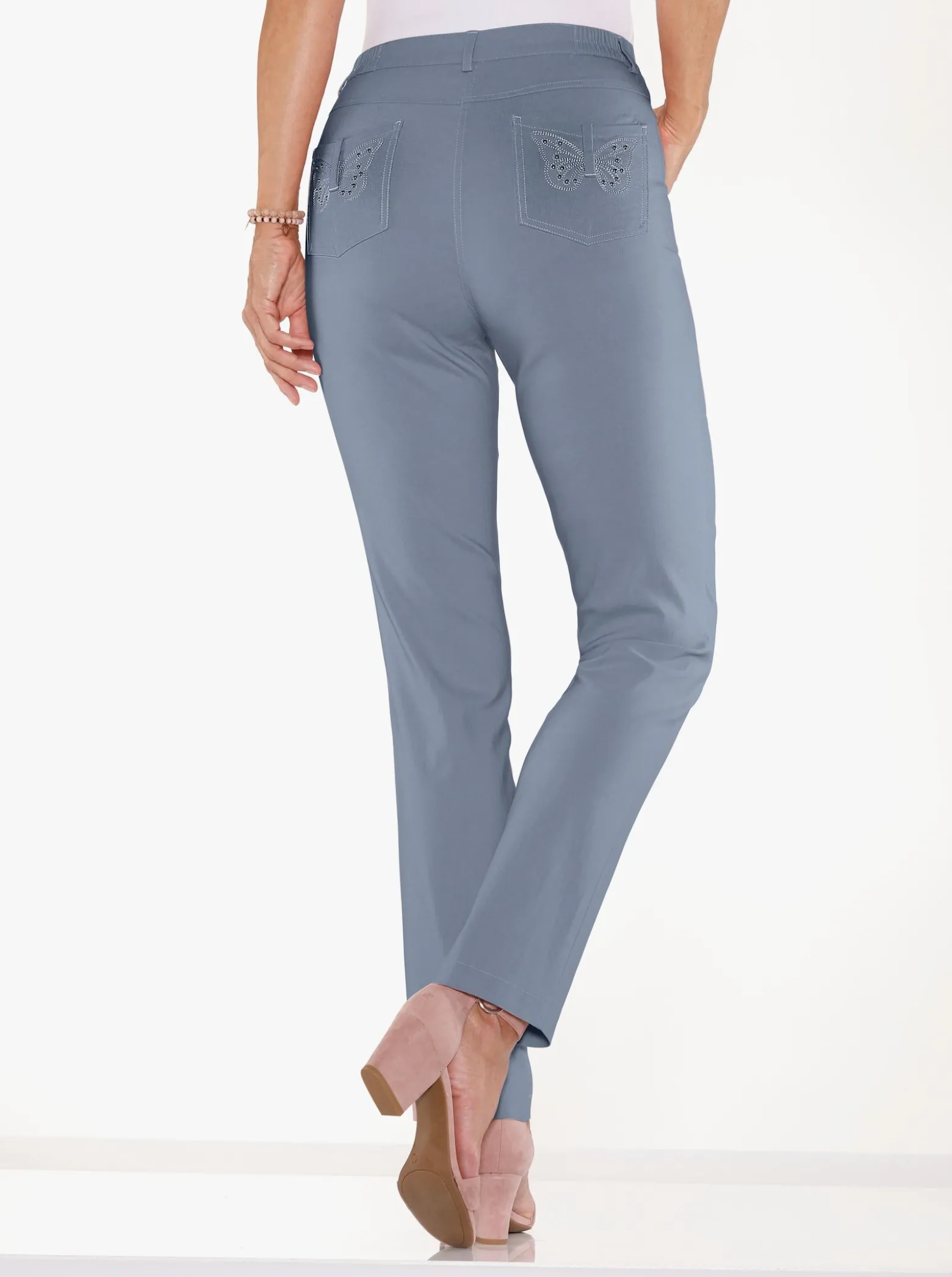 Bengalinhose mit Schmetterlings-Stickerei