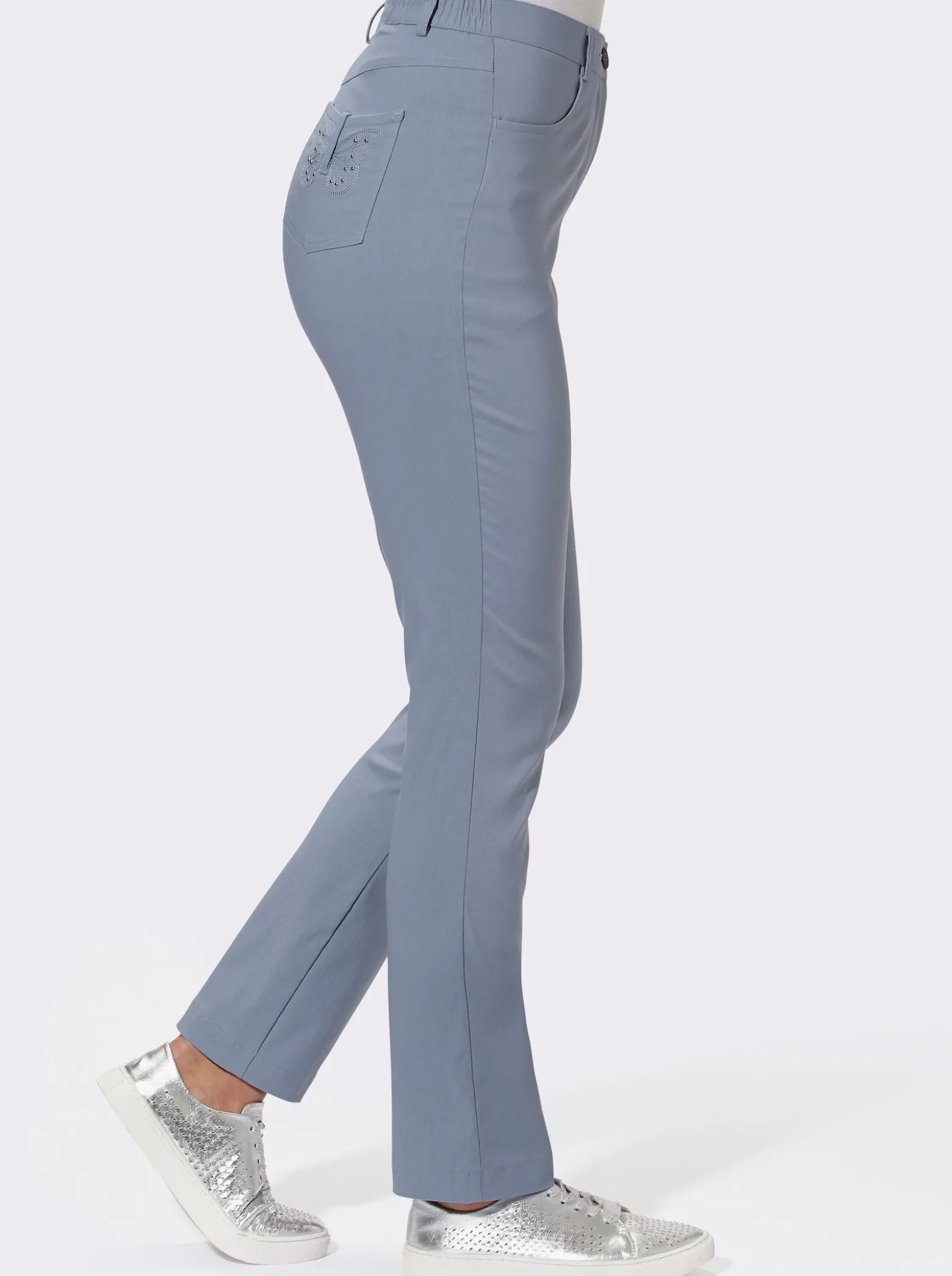 Bengalinhose mit Schmetterlings-Stickerei