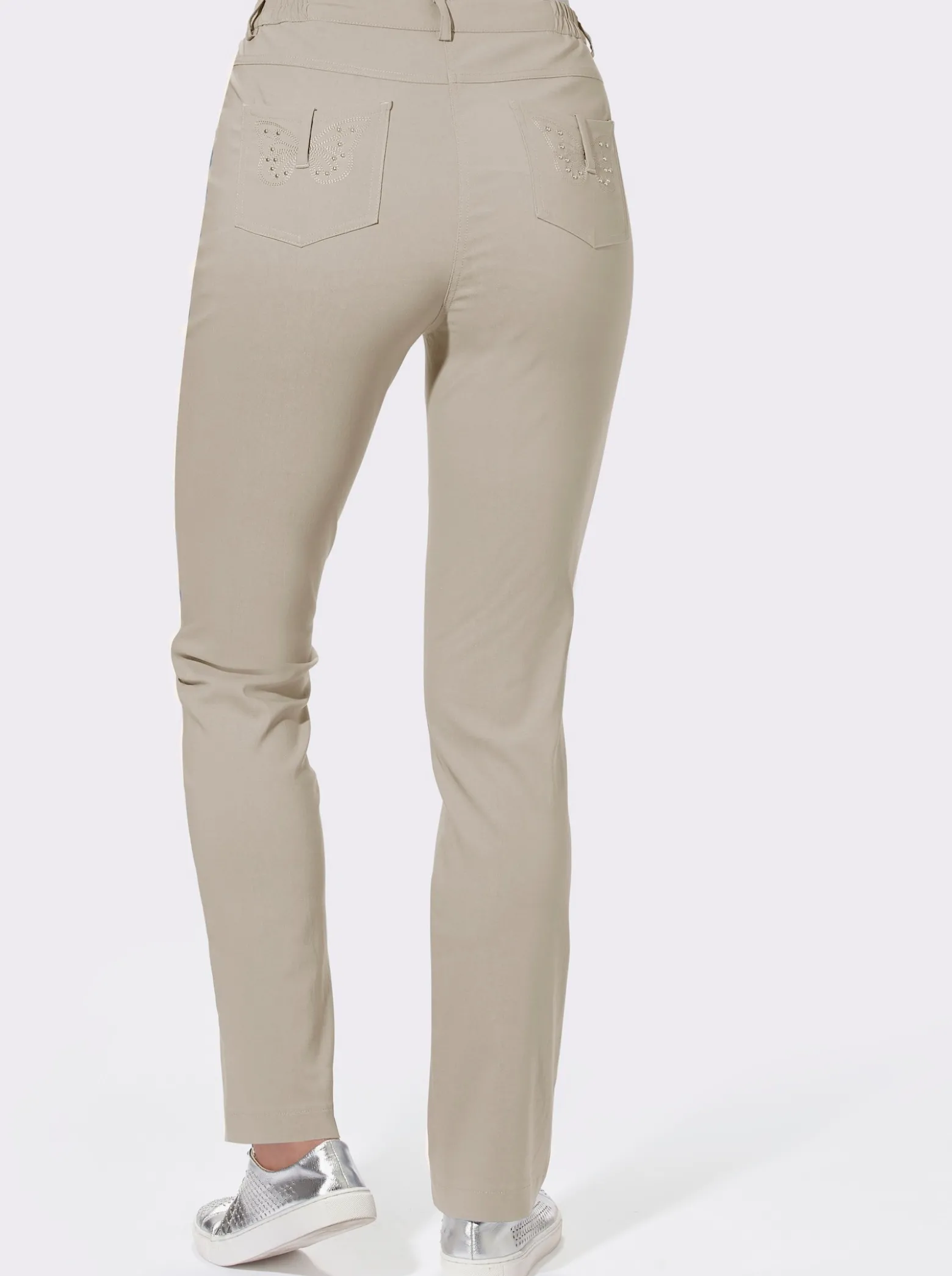 Bengalinhose mit Schmetterlings-Stickerei
