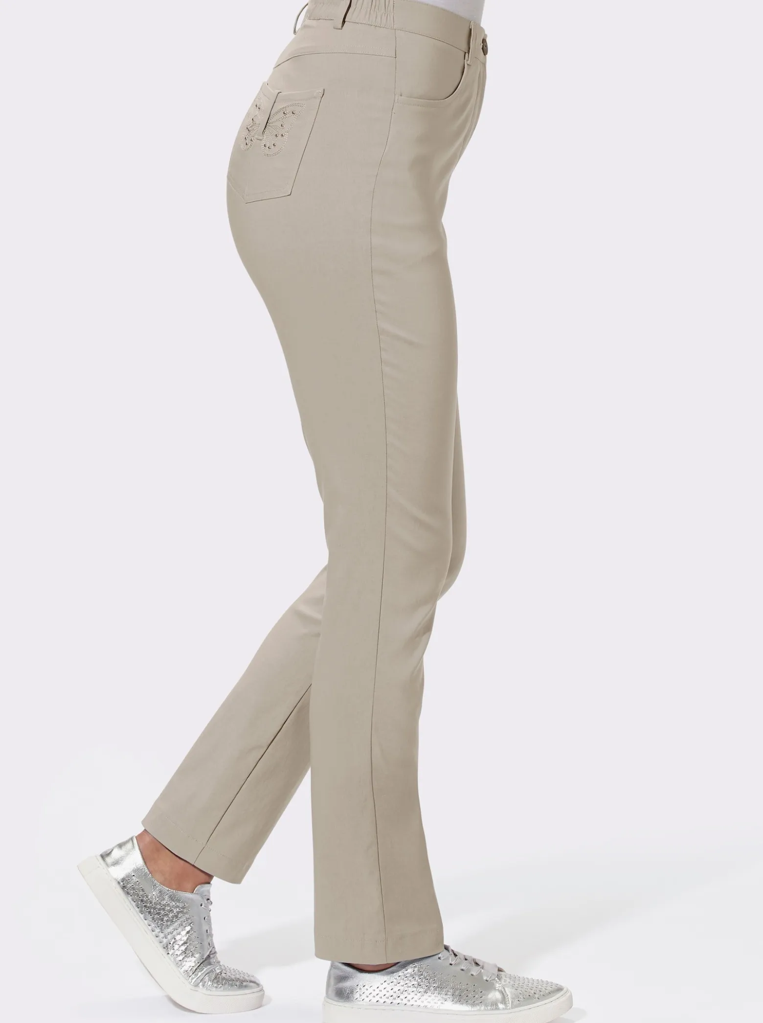 Bengalinhose mit Schmetterlings-Stickerei