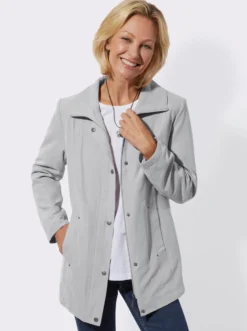 Übergangsjacke in Veloursleder-Optik