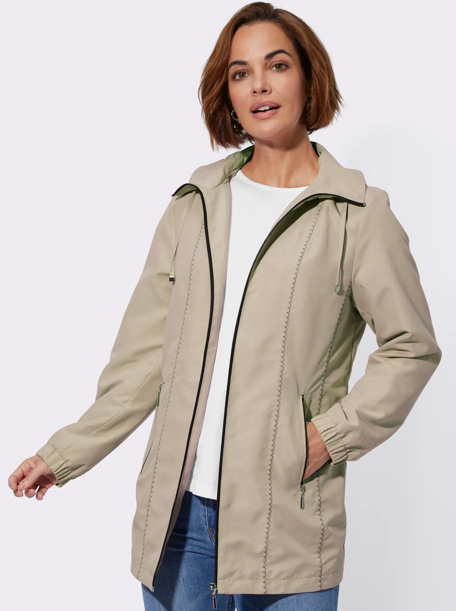 Übergangsjacke mit abknöpfbarer Kapuze
