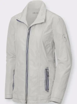 Übergangsjacke mit kontrastfarbigen Ziernähten