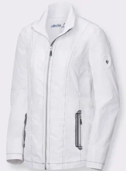 Übergangsjacke mit kontrastfarbigen Ziernähten