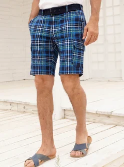 Bermudas mit Cargotaschen, kariert