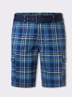 Bermudas mit Cargotaschen, kariert