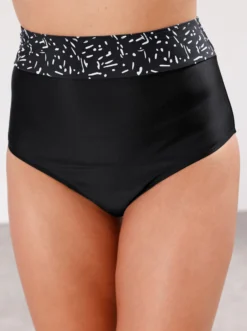 Bikini-Hose mit bedruckter Blende