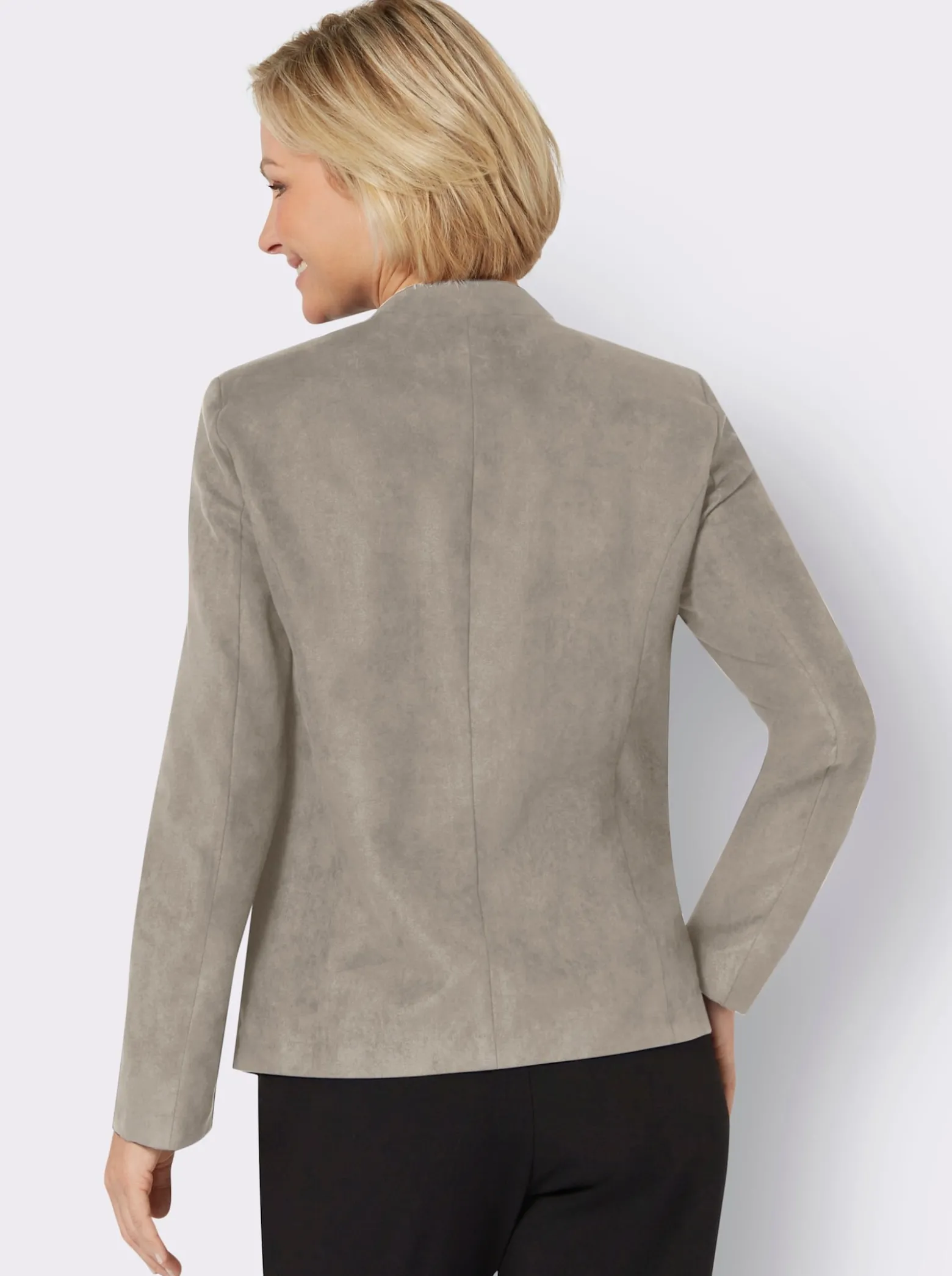 Blazer aus Veloursleder-Imitat